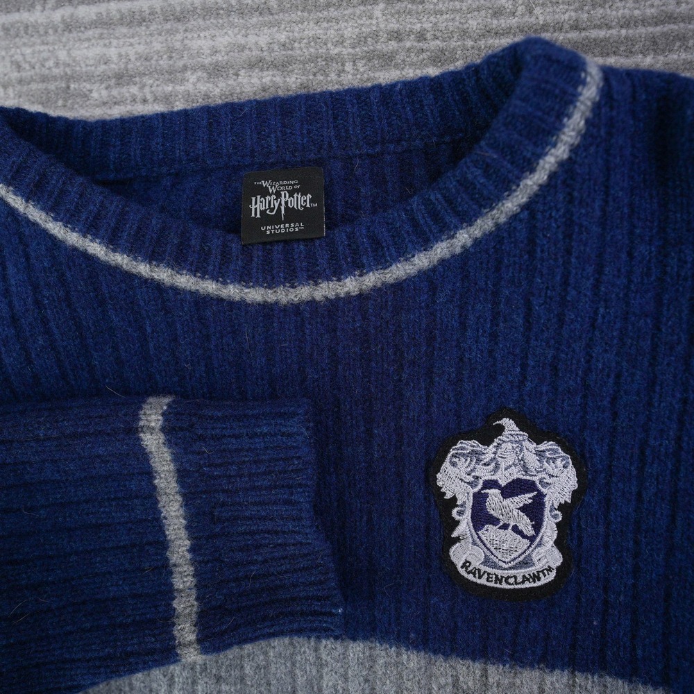 Harry Potter Universal Studios Ravenclaw Sweater Blue Wool Made in Scotland S